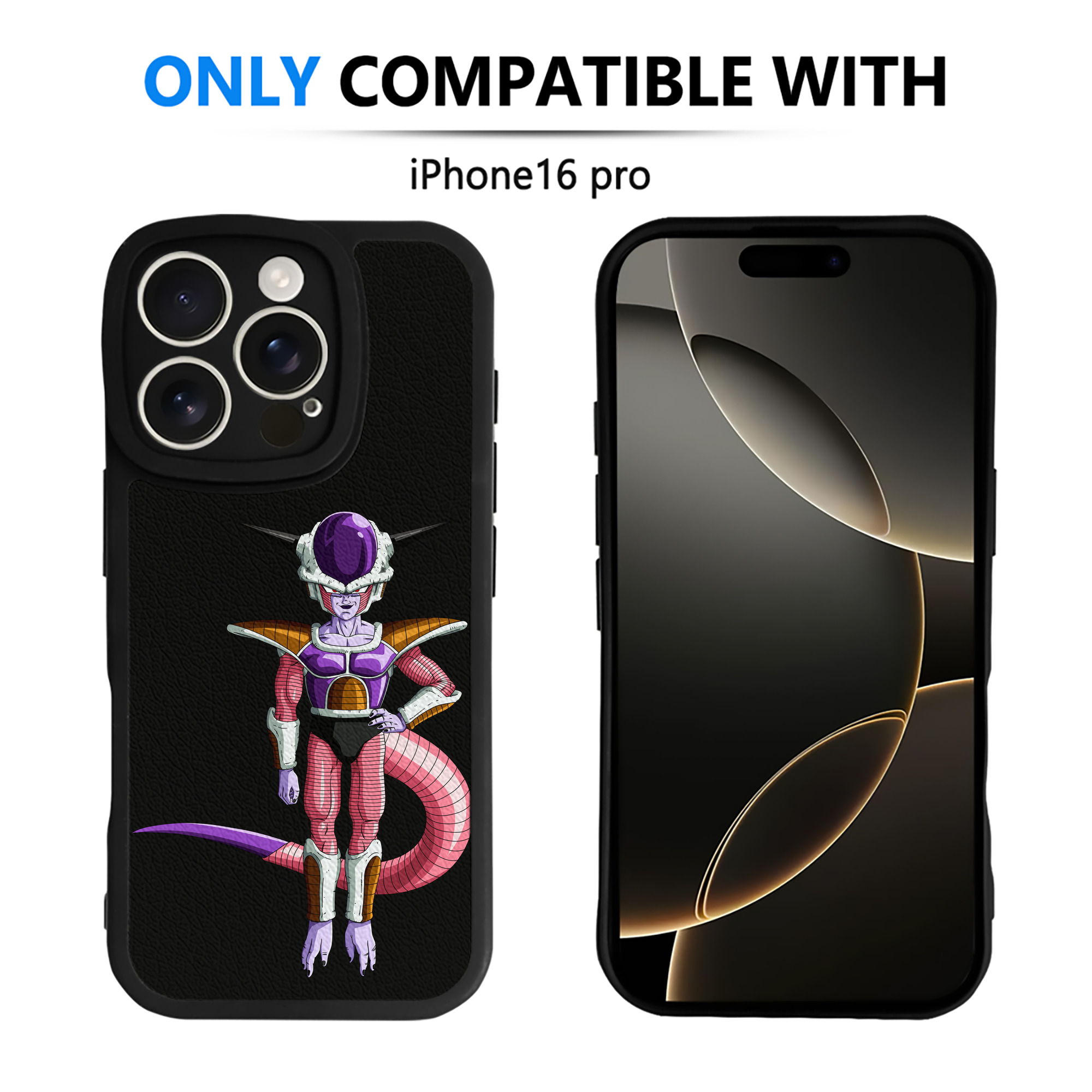 （画像用） ドラゴンボール フリーザ DRAGON BALL Frieza 【iPhone 16シリーズ対応】シリコンスマホケース（レザー調） 材質：シリコン